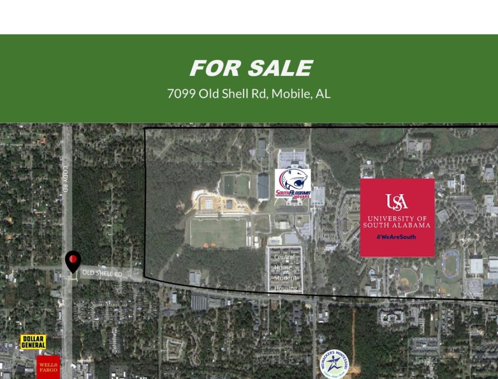 Commercial Parcels For Sale – 7099 Old Shell Rd, Mobile, AL