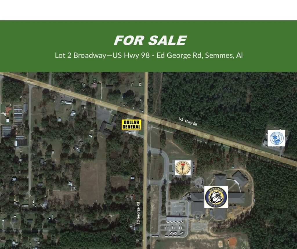 US Hwy 98 Semmes AL Commercial Lot for Sale Ed George Rd